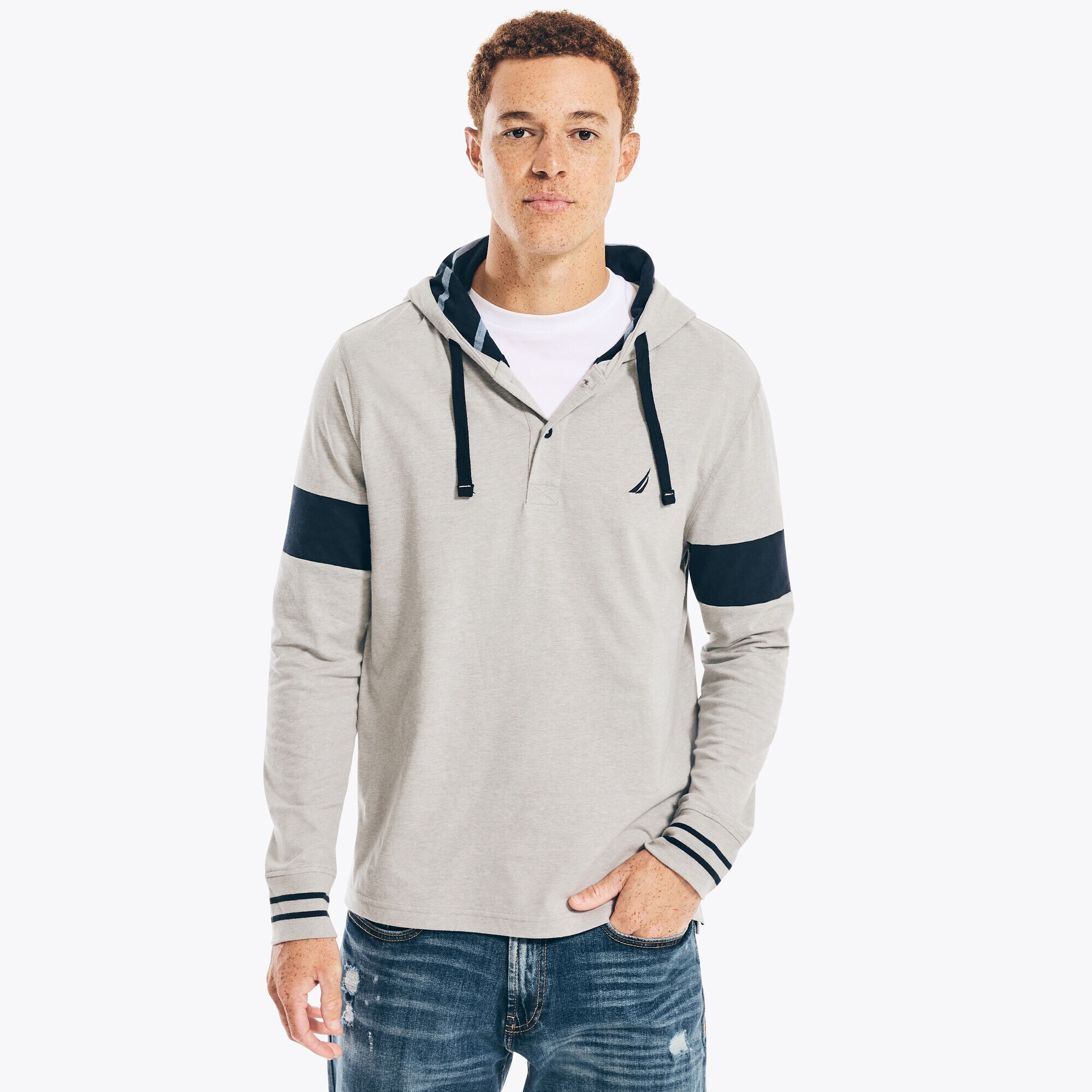 SUSTAINABLY CRAFTED RUGBY PULLOVER HOODIE,Grey Heather,large