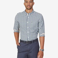 Classic Fit Gingham Check Shirt,Pacific Pine,large