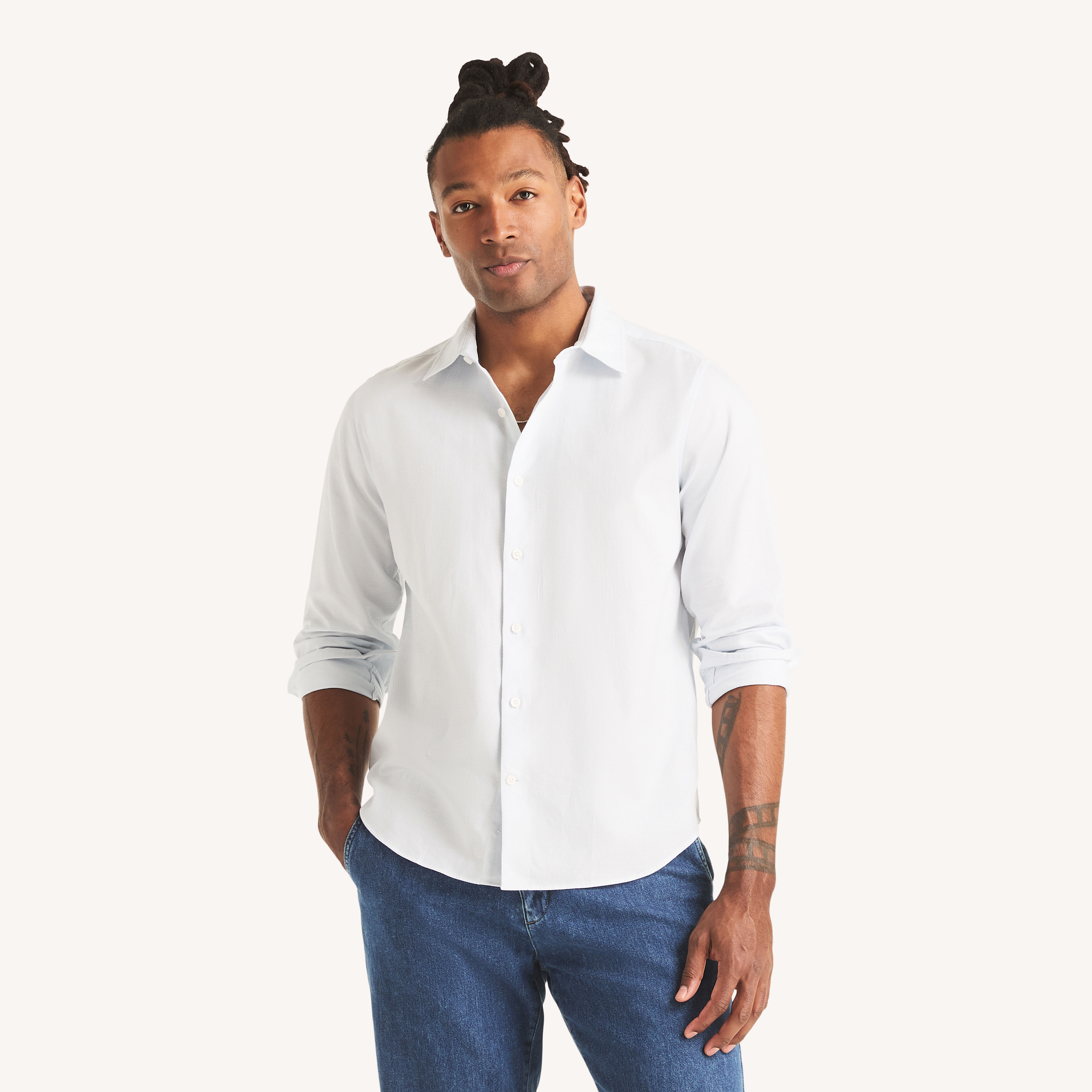 Classic Fit Wrinkle-Resistant Dobby Shirt | Nautica