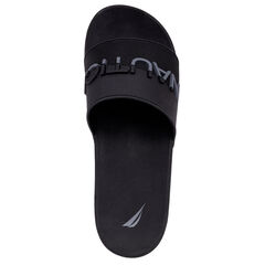 Logo Slide Sandal,Black,large