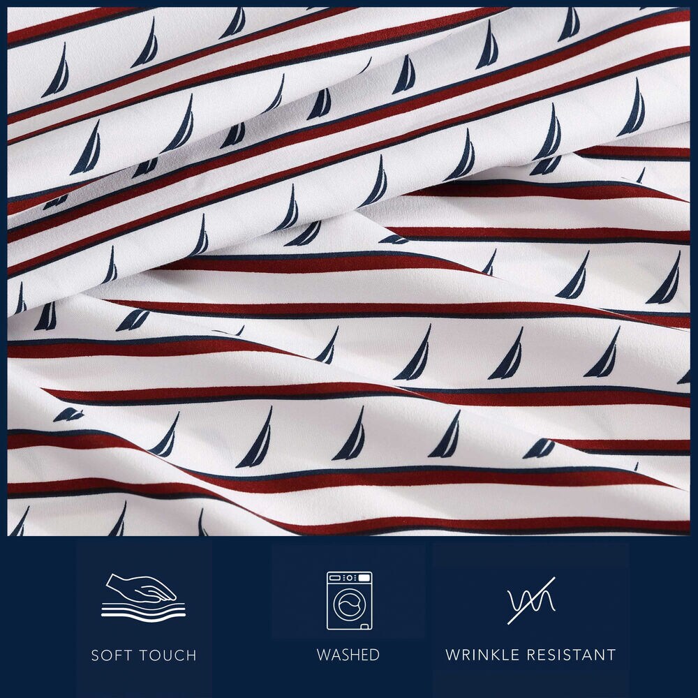 Red Stripe Queen Sheet Set,Pale Orchid,large