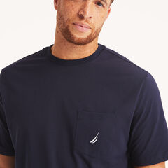 Big & Tall Pocket T-Shirt,Navy,large