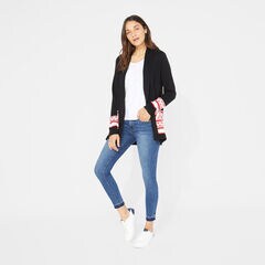 AZTEC PATTERN CARDIGAN,True Black,large