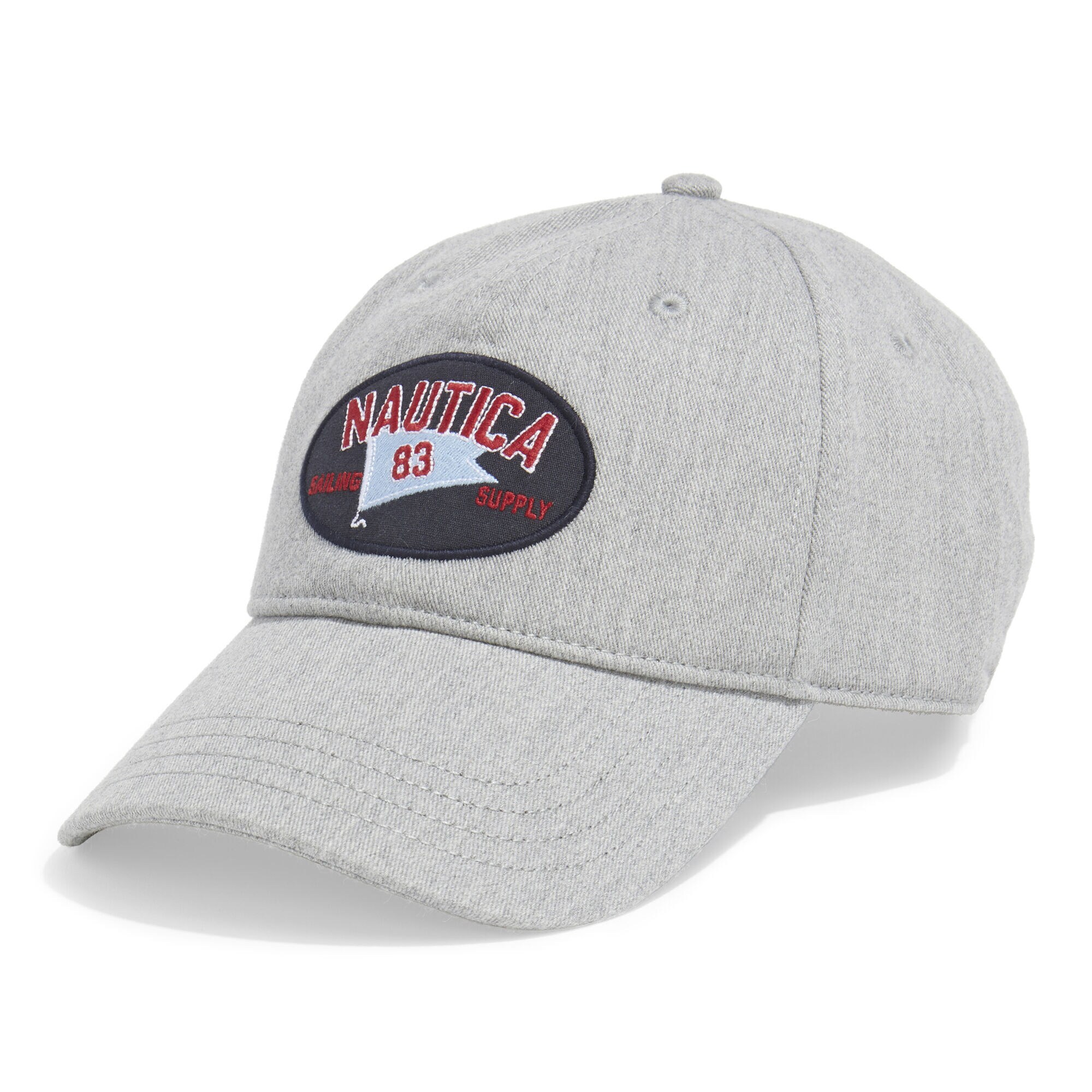 OVAL NAUTICA FLAG PATCH BASEBALL CAP,Grey Heather,large