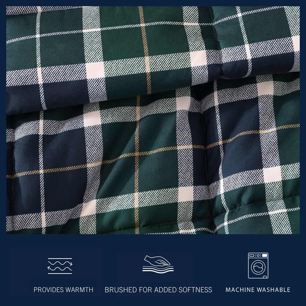 Northsail Plaid Navy Full/Queen Reversible Duvet Cover & Sham Set,Bali Bliss,large