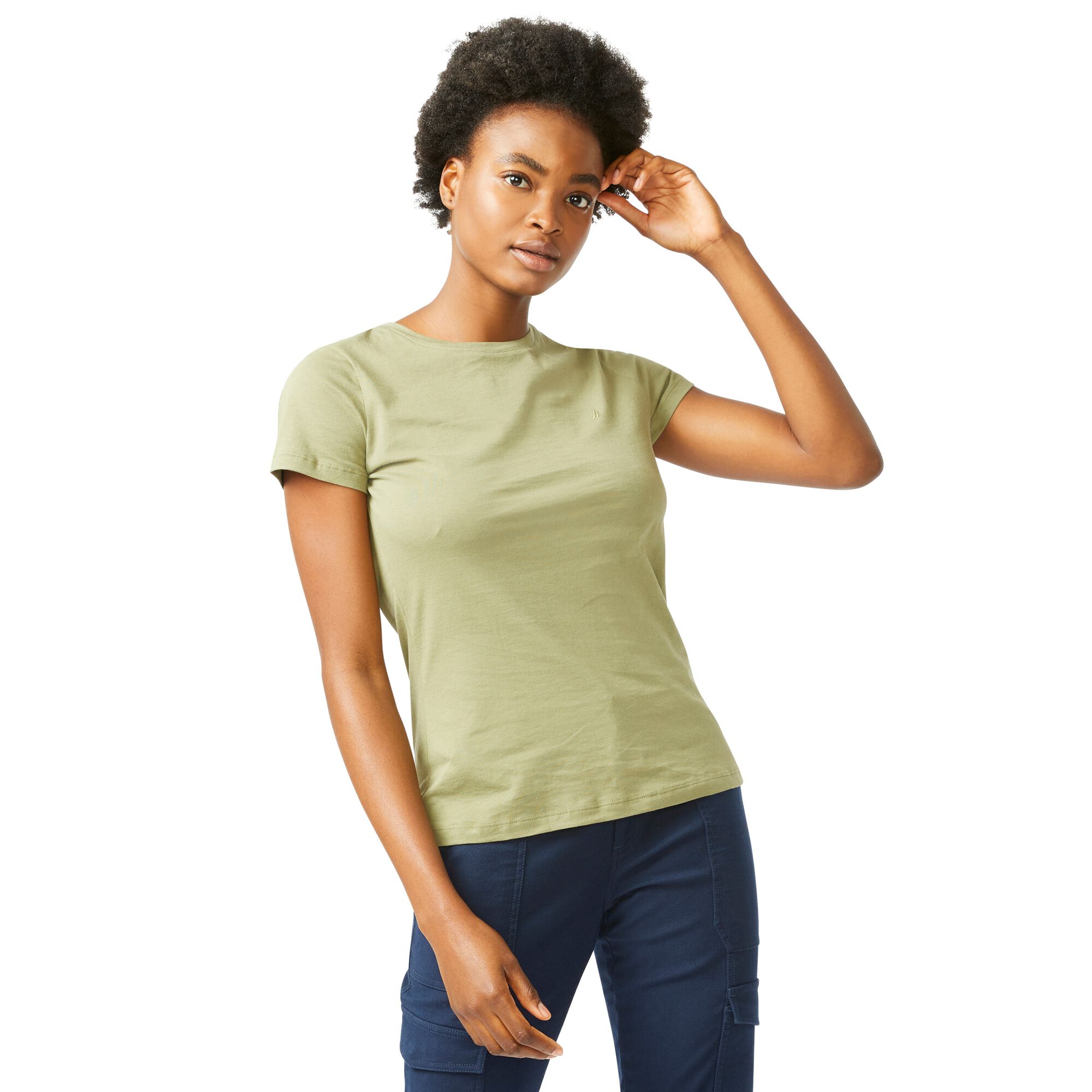 SOLID CREWNECK T-SHIRT,Teal Wave,large
