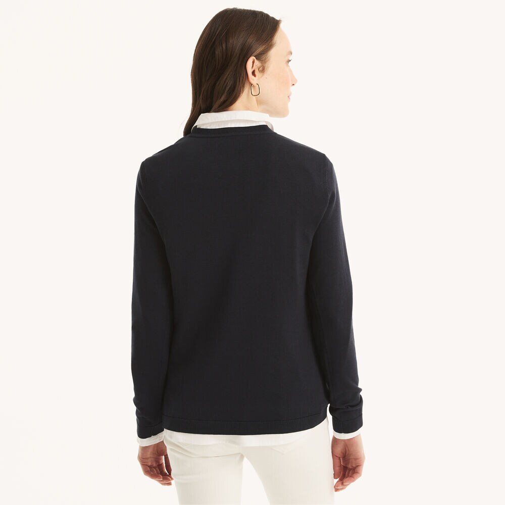 brand icon Crewneck Sweater,Navy,large