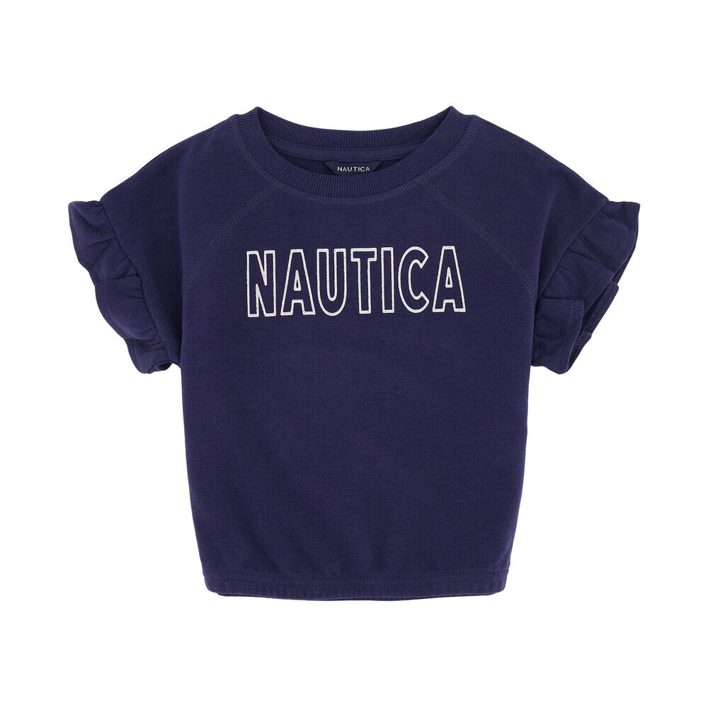 TODDLER GIRLS' TIE-FRONT SWEATSHIRT (2T-4T),Navy,large