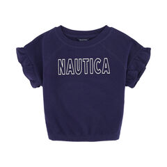 TODDLER GIRLS' TIE-FRONT SWEATSHIRT (2T-4T),Navy,large