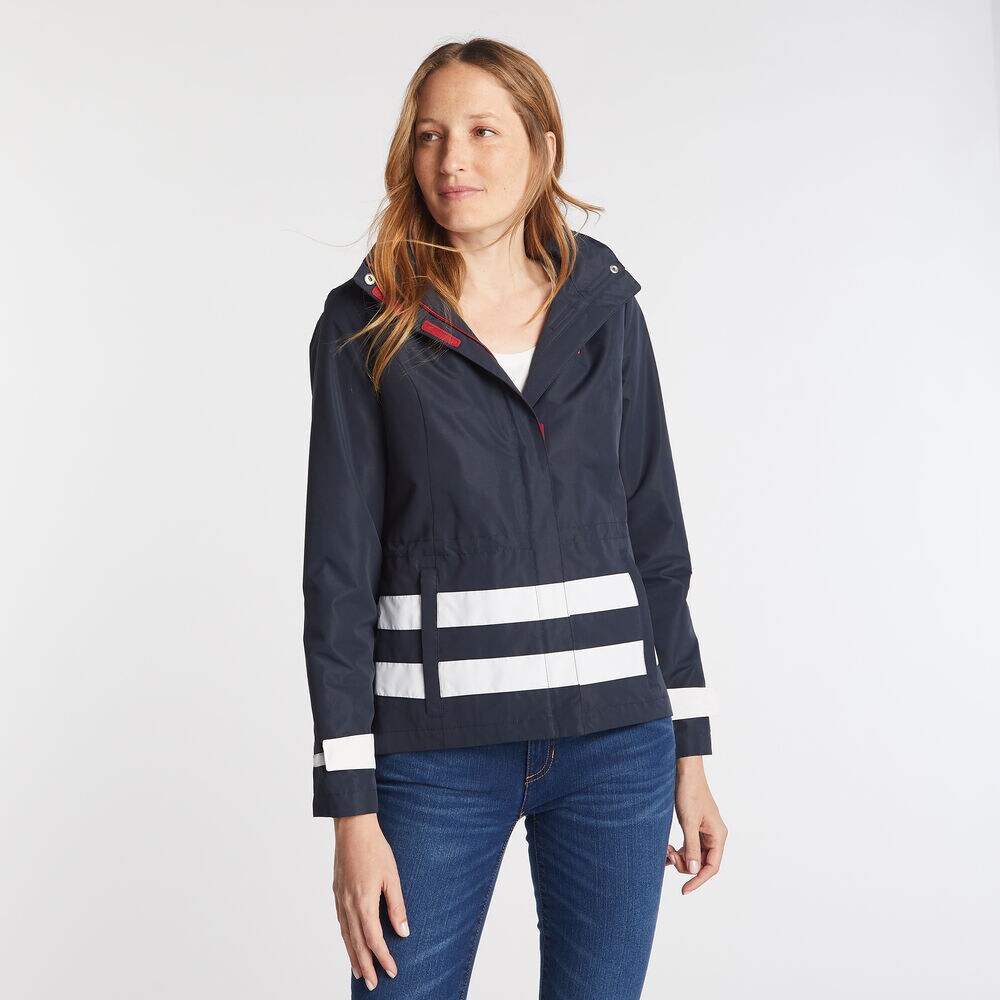 WOMEN'S STRIPE COLOR BLOCK JCLASS JACKET,Stellar Blue Heather,large