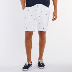 8.5" Deck Short in Sailboat Flag Print,Bright White,large