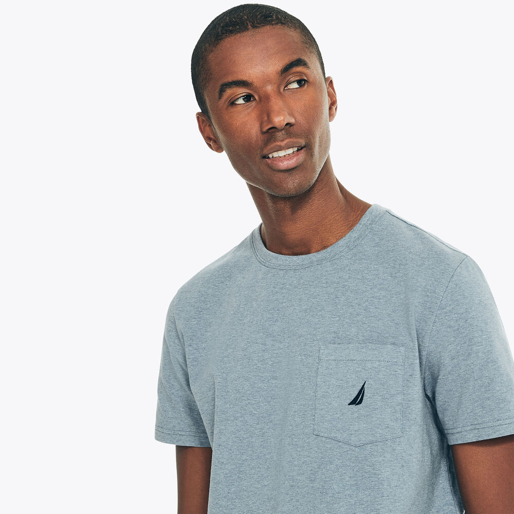 Deck Pocket T-Shirt,Anchor Blue Heather,large
