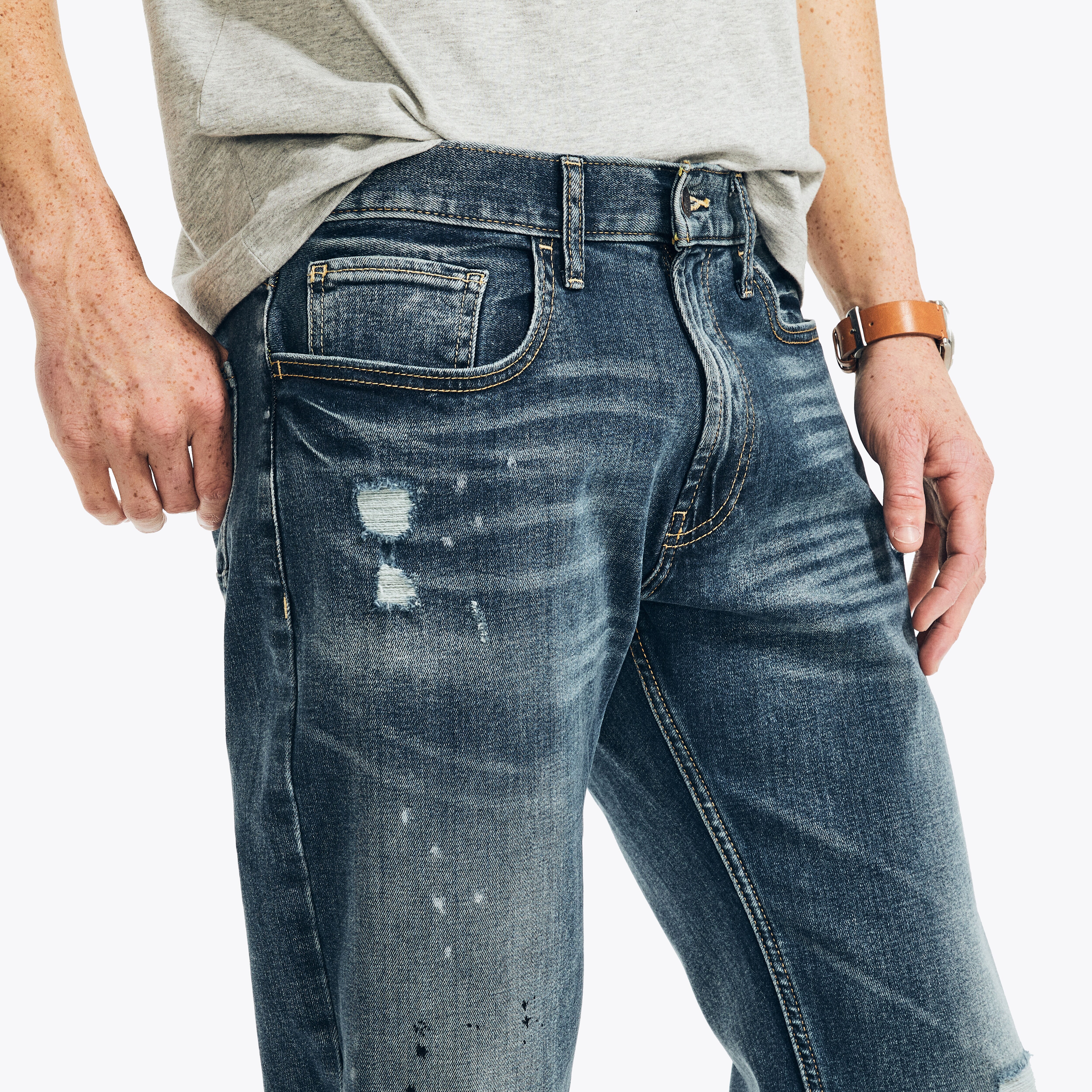 NAUTICA JEANS CO. SUSTAINABLY CRAFTED DISTRESSED RELAXED FIT DENIM