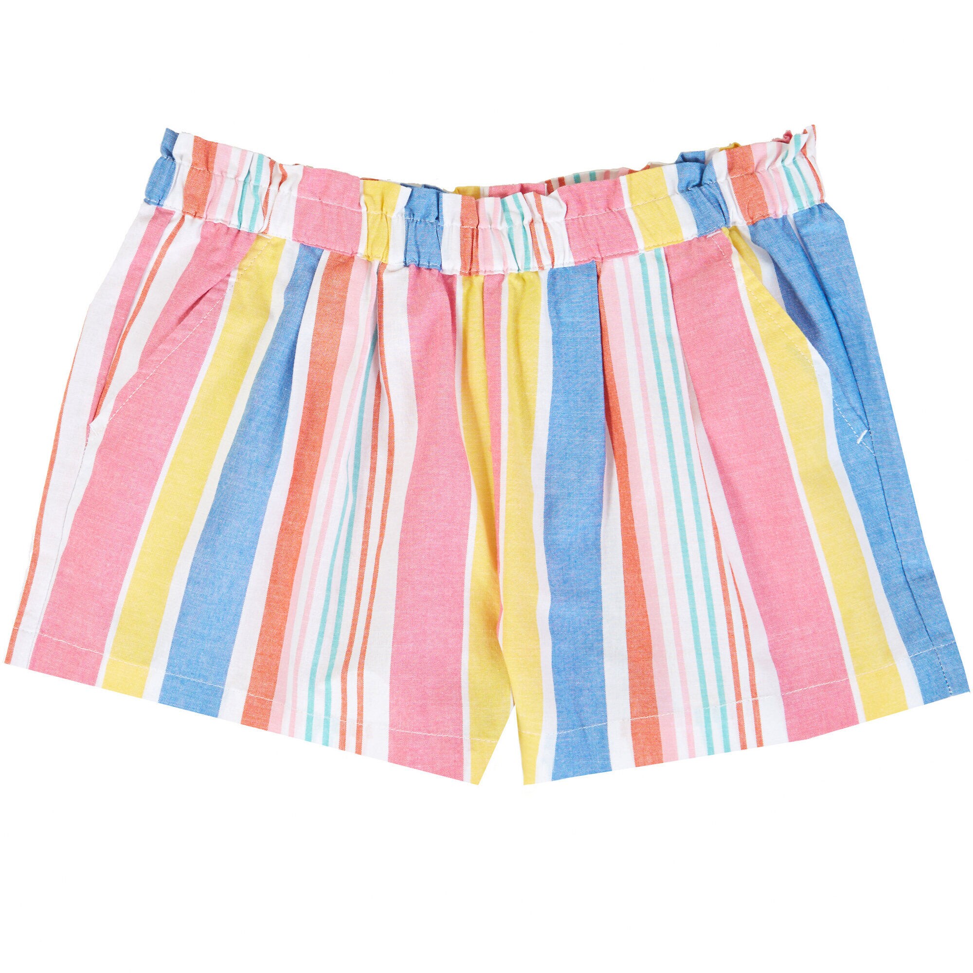 Little Girls' Pull-On Striped Short (2T-7),Petal,large