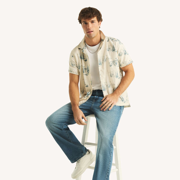Printed Short-Sleeve Camp Shirt