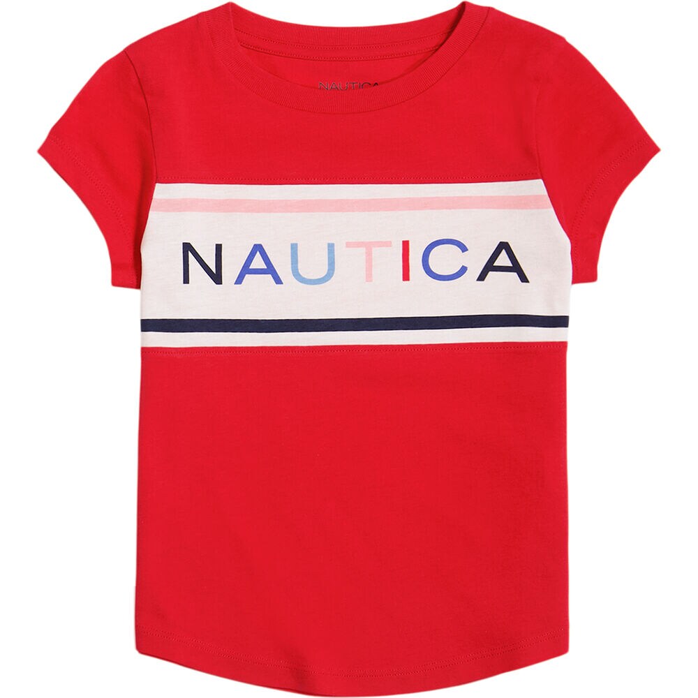 GIRLS' LOGO T-SHIRT (8-16),Cranberry,large