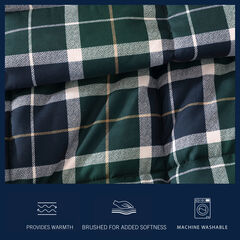 Northsail Plaid Navy King Reversible Duvet Cover & Sham Set,Bali Bliss,large