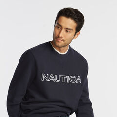 LOGO CREWNECK SWEATSHIRT,Navy,large