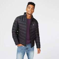 QUILTED BRAND ICON RIPSTOP JACKET,True Black,large