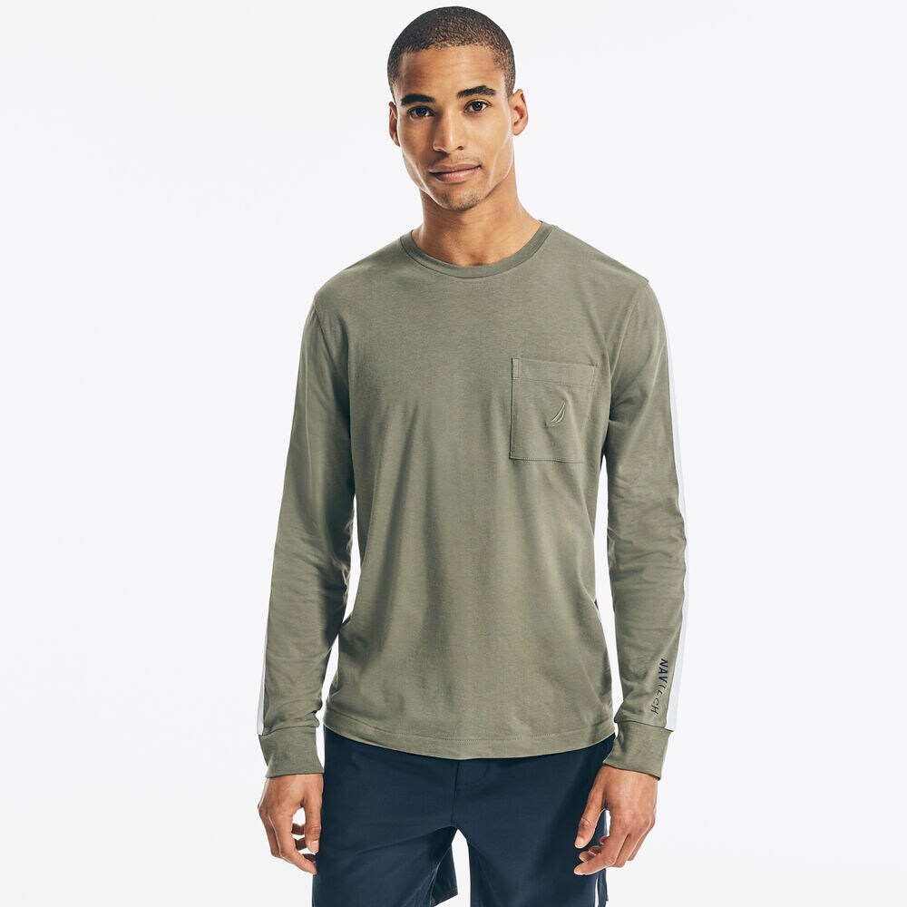 NAVTECH LONG-SLEEVE POCKET T-SHIRT,Hillside Olive,large