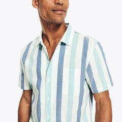 Navtech Classic Fit Striped Short-Sleeve Shirt,Sail White,large