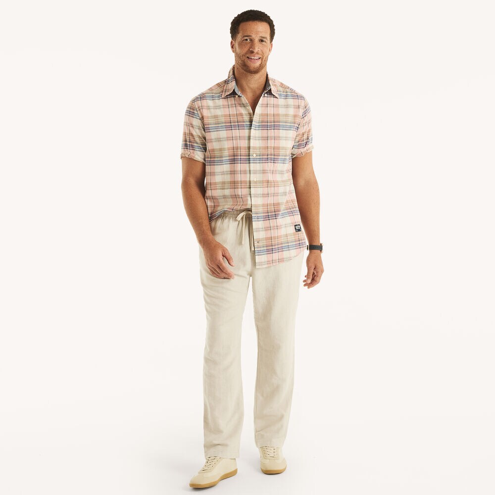 Big & Tall Nautica Jeans Co. Madras Plaid Short-Sleeve Shirt,Pink Clay,large
