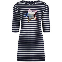 Little Girls’ Stripes and Sequins Dress (4-6X),Navy,large