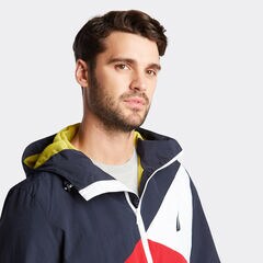 LIGHTWEIGHT JACKET IN COLORBLOCK,Navy,large