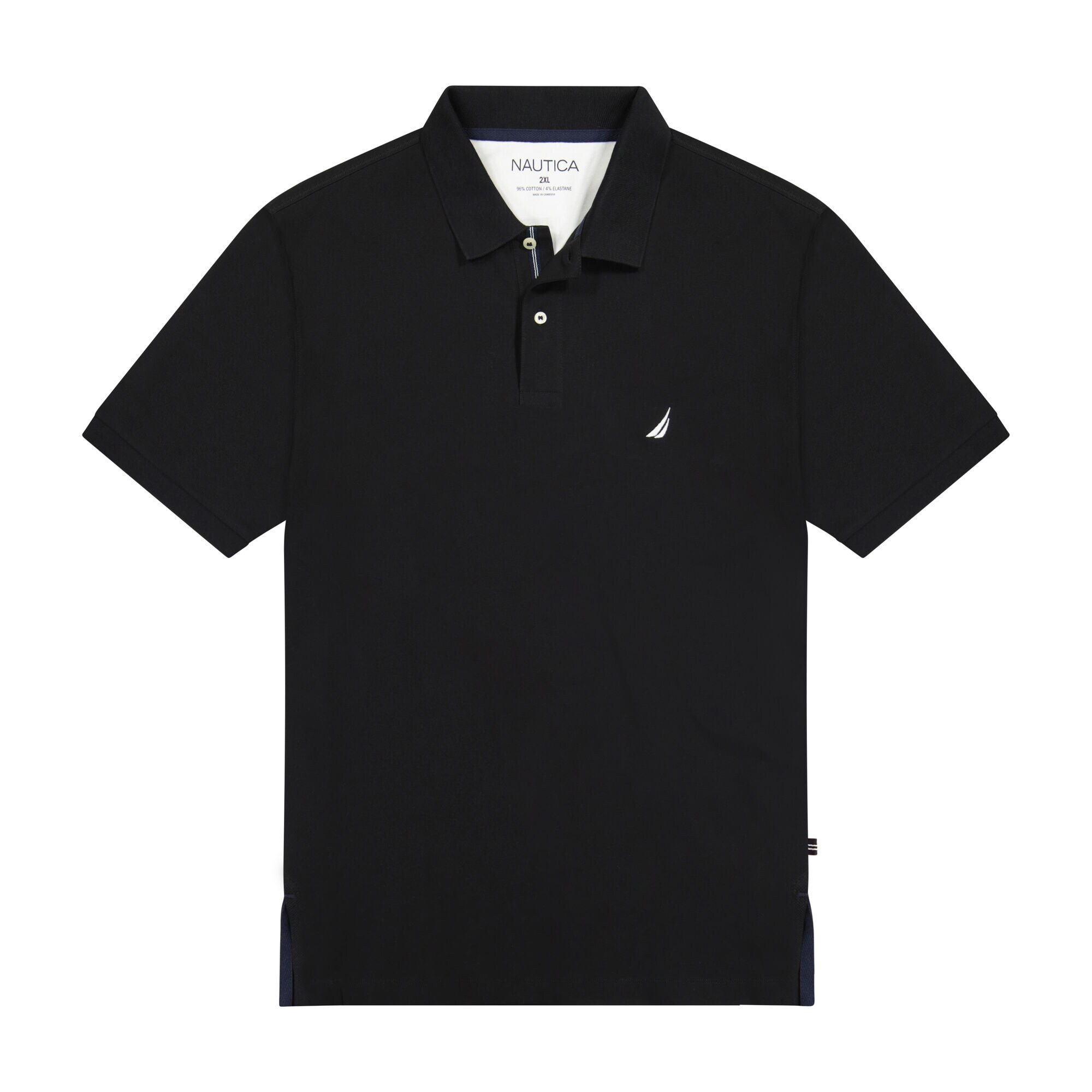 BIG & TALL STRETCH MESH POLO,True Black,large