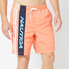 8" RACER STRIPE QUICK-DRY SWIM,Livng Coral,large