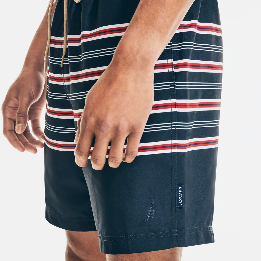 8" NAVTECH SUSTAINABLY CRAFTED STRIPED SWIM,Navy,large
