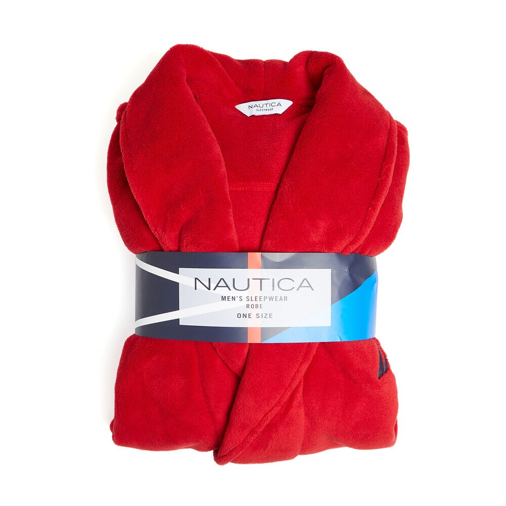 SOLID SHAWL COLLAR ROBE,Nautica Red,large