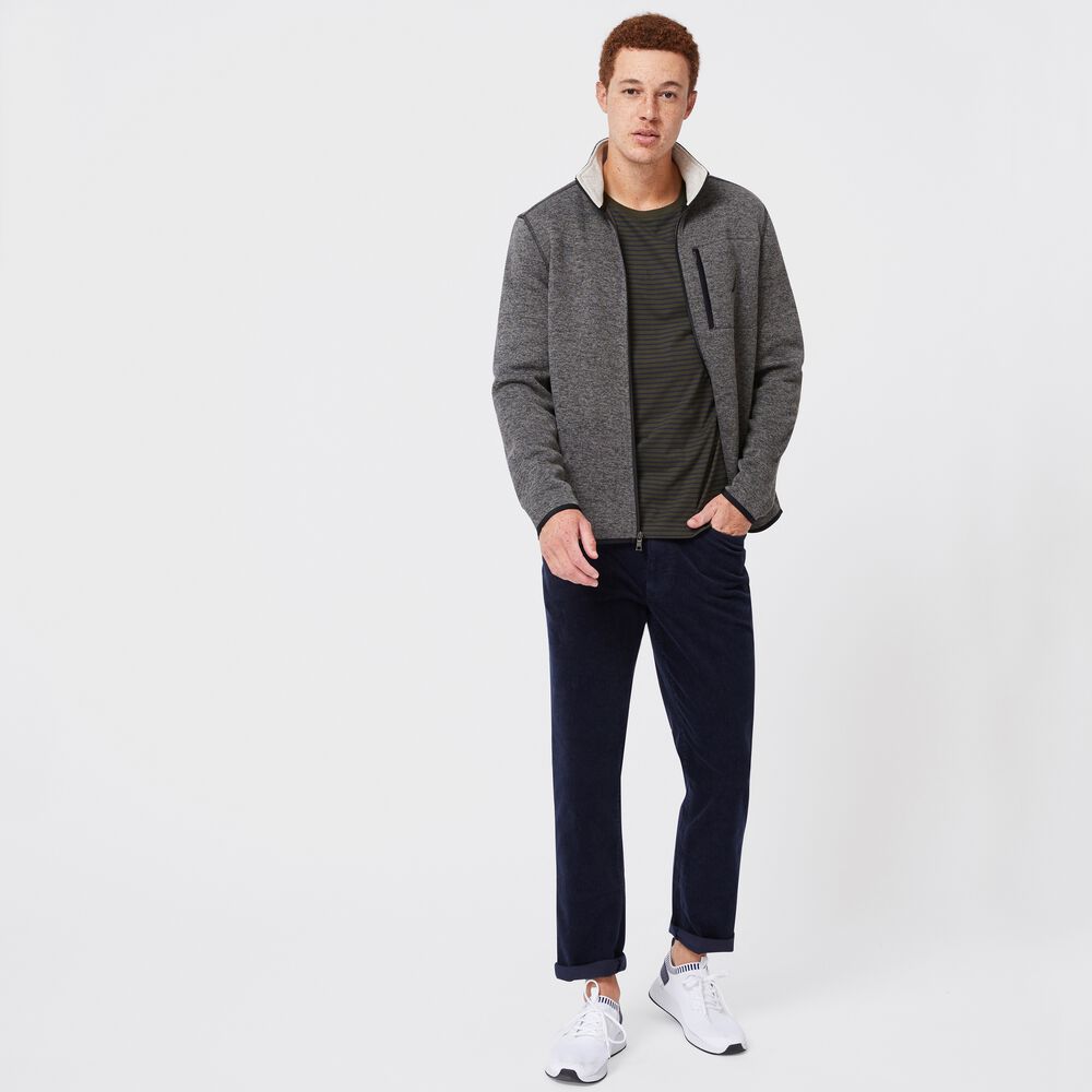 BRAND ICON FULL-ZIP FLEECE,Charcoal Heather,large