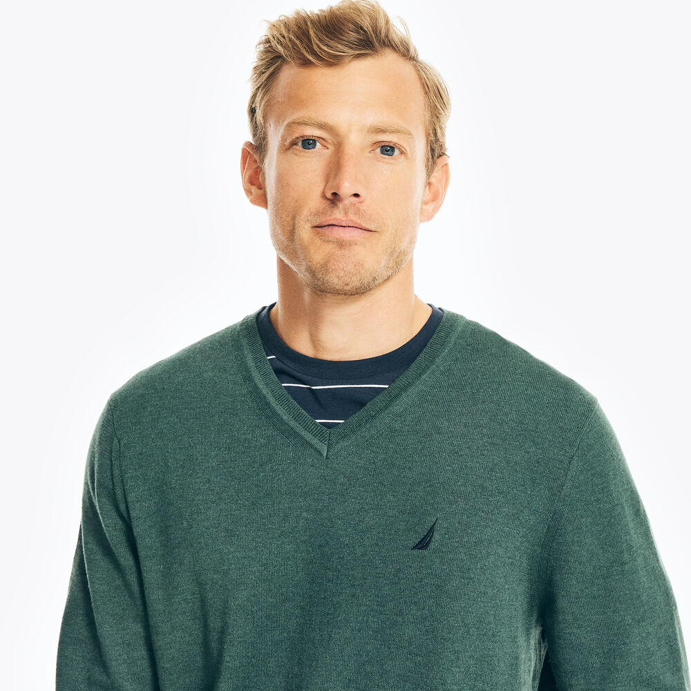 NAVTECH V-NECK SWEATER,Spruce,large