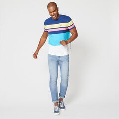 COLORBLOCK STRIPE T-SHIRT,Estate Blue,large