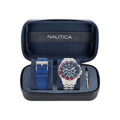 NST Stainless Steel And Silicone Watch Box Set,Moorings Grey Heather,large