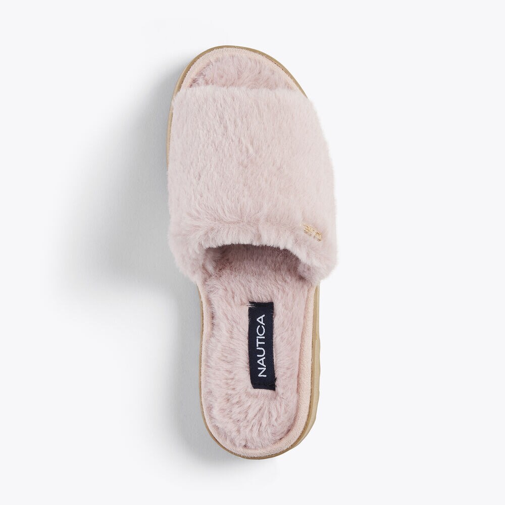 FAUX-FUR SLIDE SANDAL,Shadow Purple,large