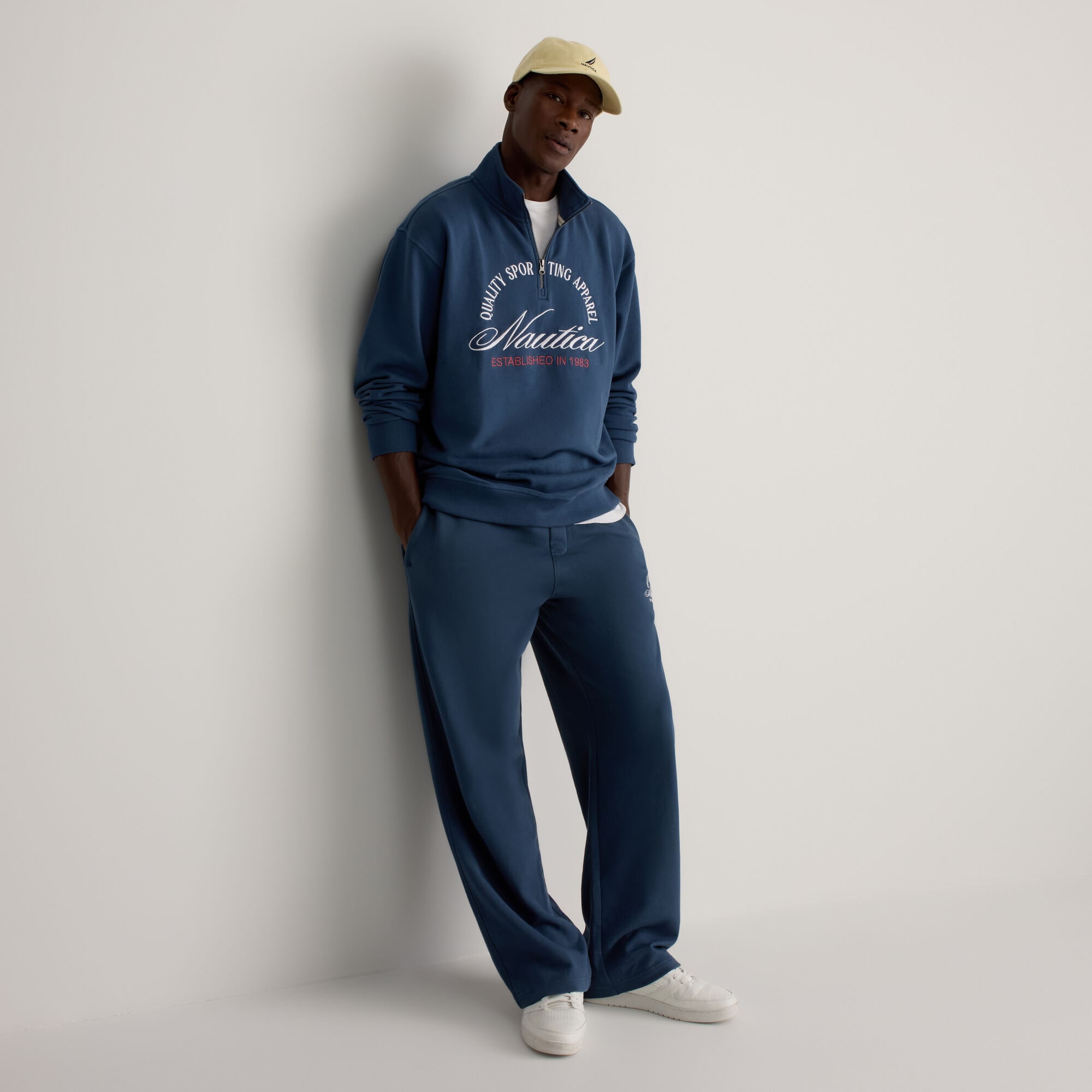 French Terry Logo Sweatpant,Workshirt Blue,large