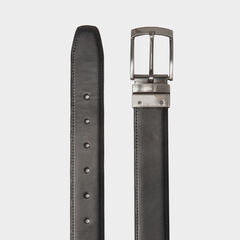 REVERSIBLE SAFFIANO LEATHER DRESS BELT,Military Tan,large