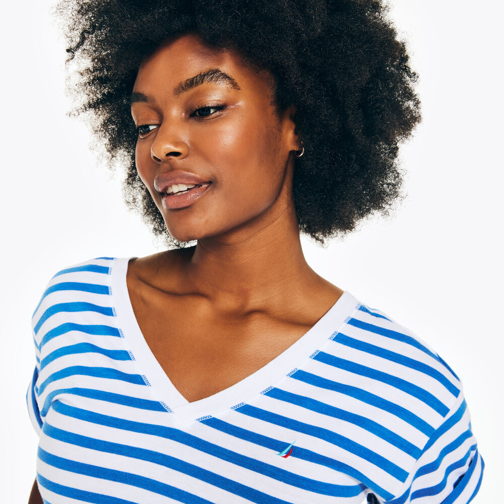 Sustainably Crafted Striped Twist-Back Top,Star Sapphire,large
