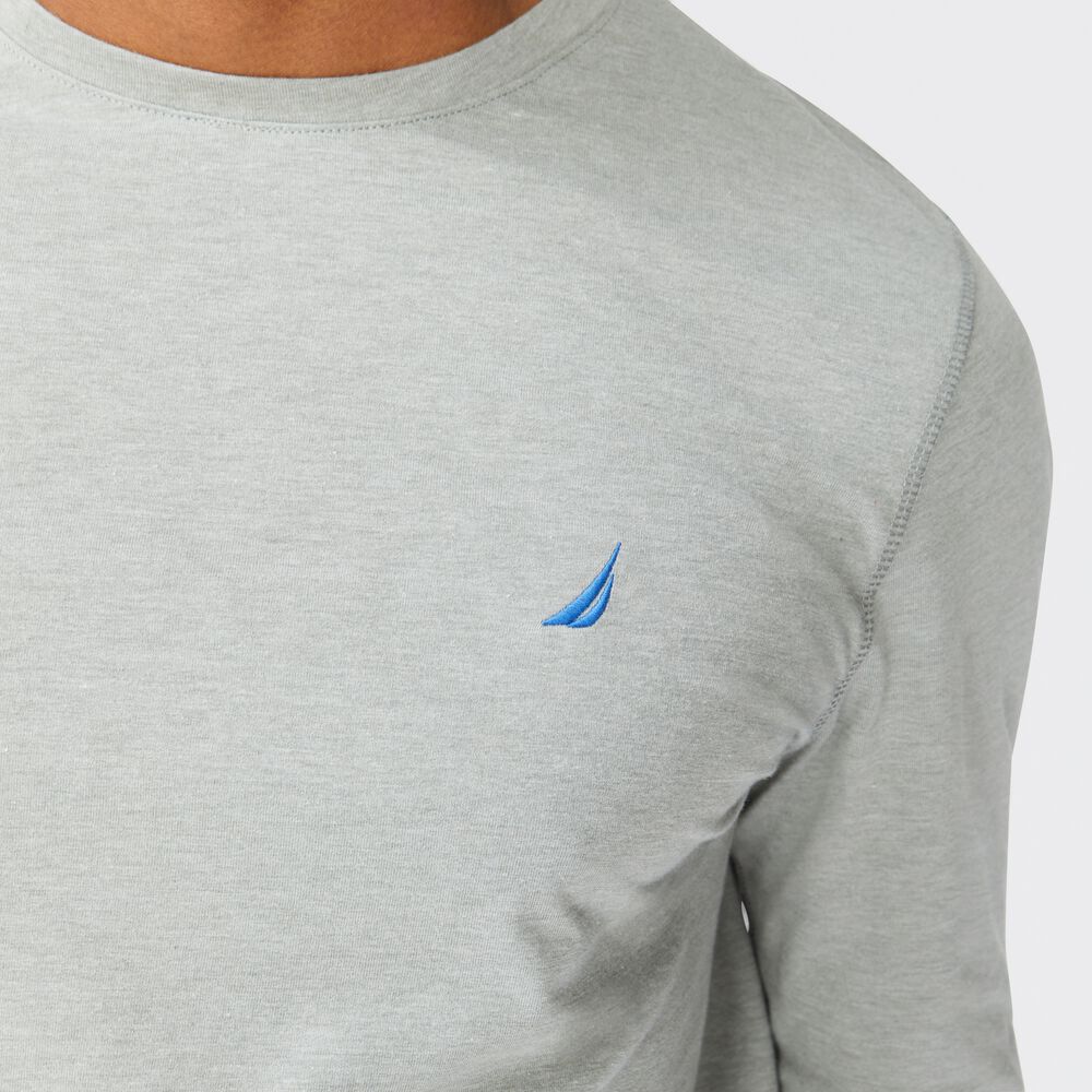 BRAND ICON LONG SLEEVE SLEEP TOP,Grey Heather,large