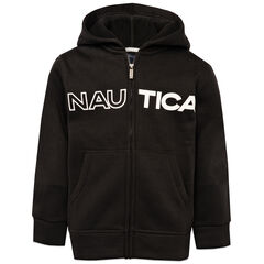 BOYS' LOGO FULL-ZIP HOODIE (8-20),Black,large