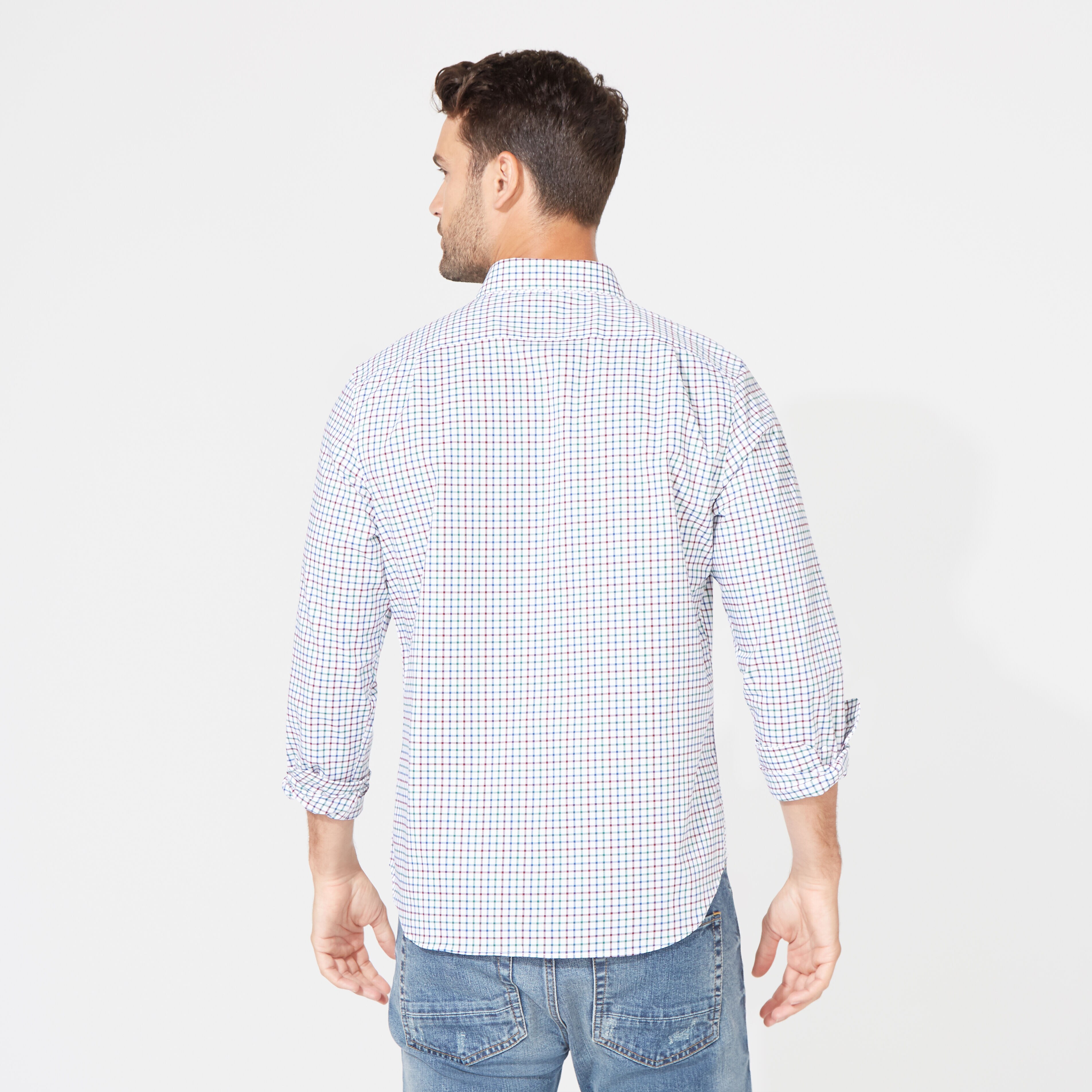 Nautica Mens Mini Tattersall Button Up Shirt