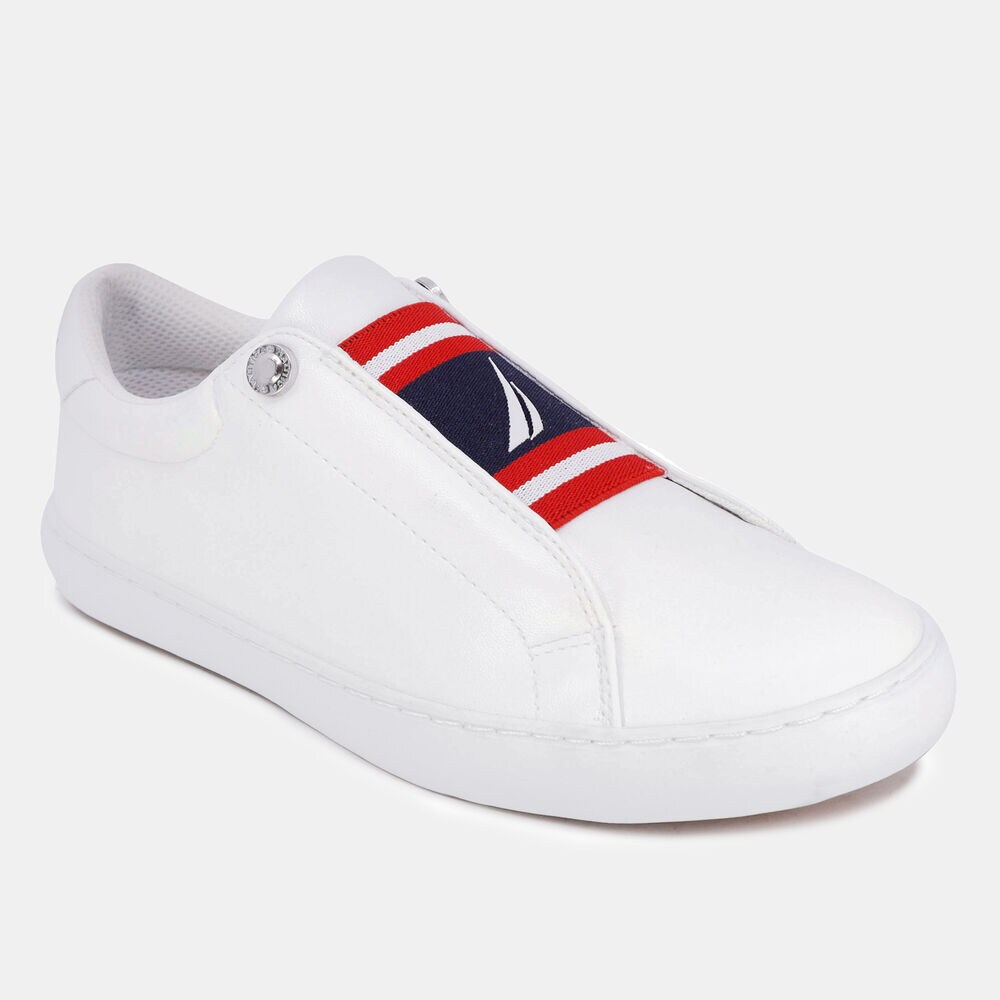 EMBROIDERED LOGO PATCH SNEAKER,Antique White Wash,large