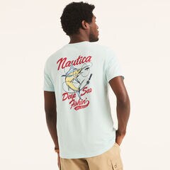Sustainably Crafted Deep Sea Fishing Graphic T-Shirt,South Beach Aqua,large