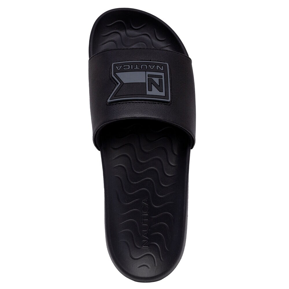 Logo Slide Sandal,Black,large