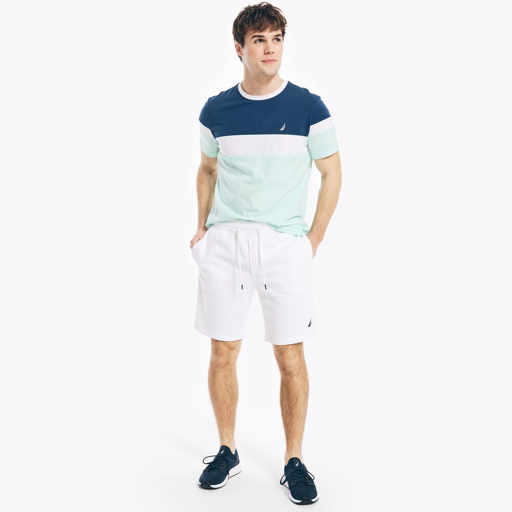 SUSTAINABLY CRAFTED COLORBLOCK T-SHIRT,Blue Depths,large