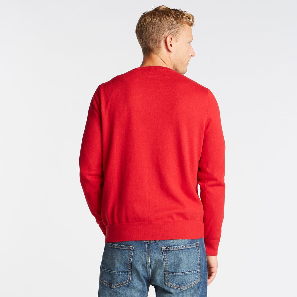 CREWNECK RIBBED FRONT SWEATER,Nautica Red,large