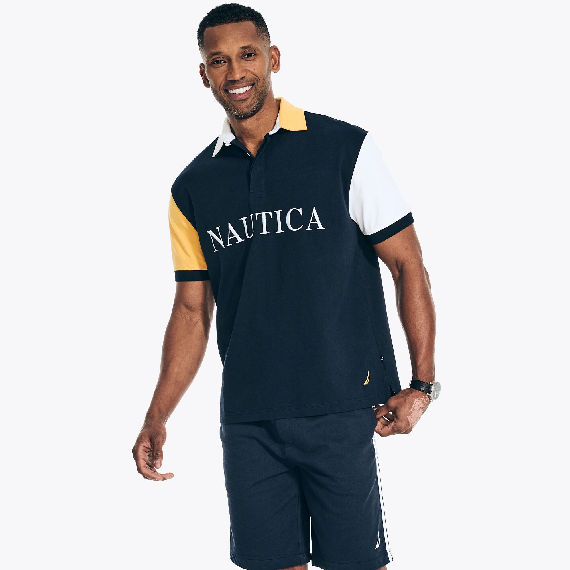 Big & Tall Sustainably Crafted Classic Fit Rugby Polo,Navy,large