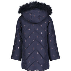 TODDLER GIRLS' QUILTED CHEVRON PUFFER JACKET (2T-4T),Navy,large
